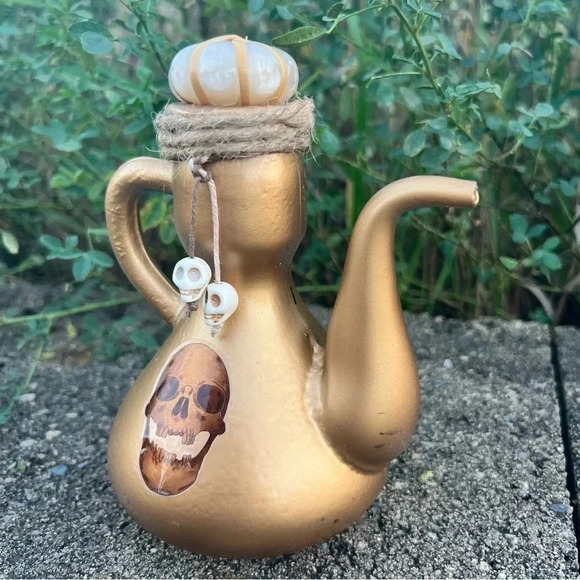 NEW Potion Spell Genie Bottle - Apothecary Skull/Skeleton Jar Halloween Home - Picture 9 of 12
